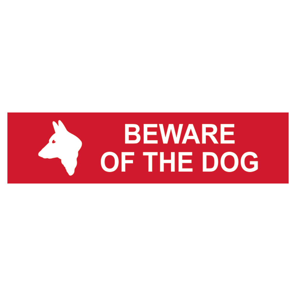 ASEC Beware of The Dog Sign 200mm x 50mm