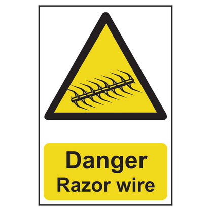 ASEC Danger: Razor Wire Sign 200mm x 300mm