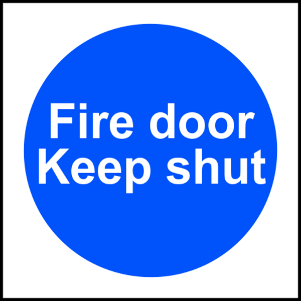 ASEC Fire door Keep shut Sign 100mm x 100mm