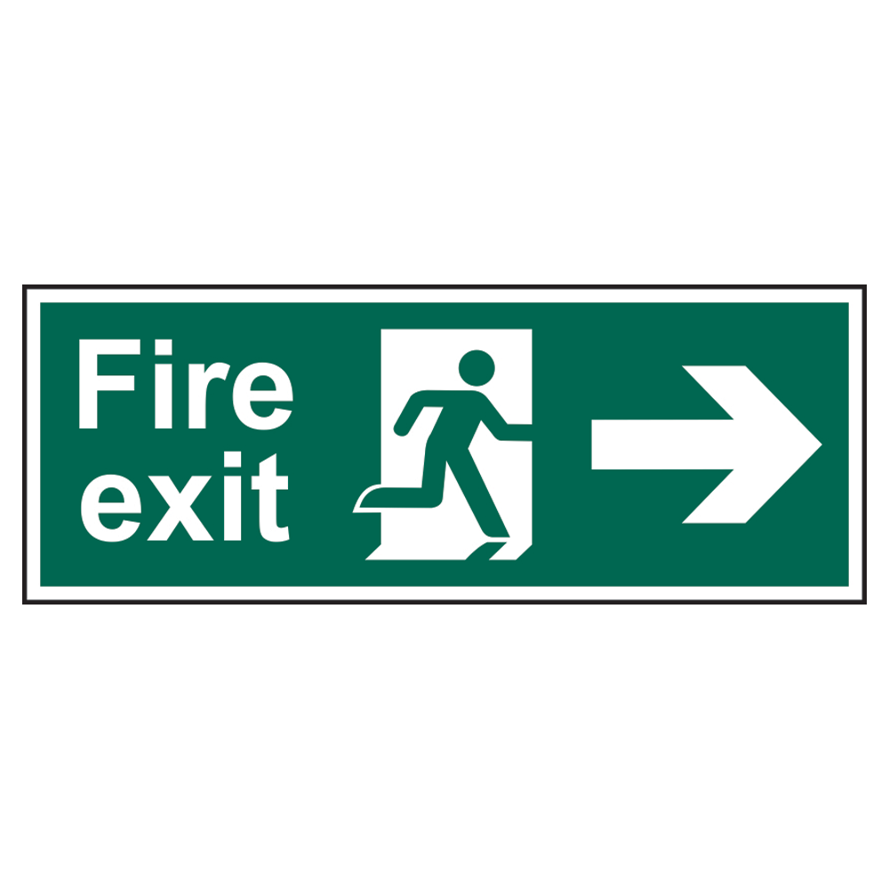 ASEC Fire Exit Arrow Direction Sign 400mm x 150mm