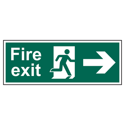 ASEC Fire Exit Arrow Direction Sign 400mm x 150mm