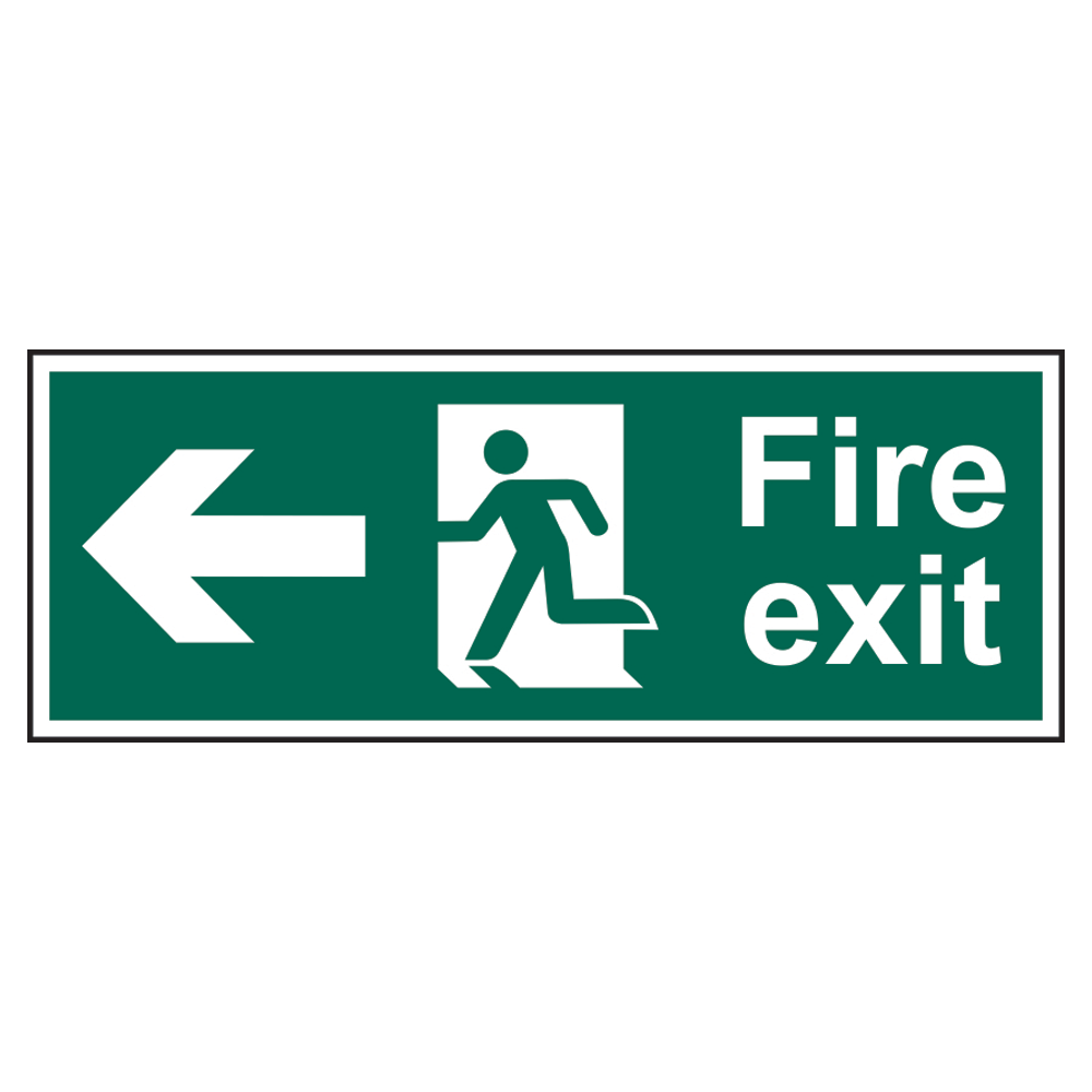 ASEC Fire Exit Arrow Direction Sign 400mm x 150mm