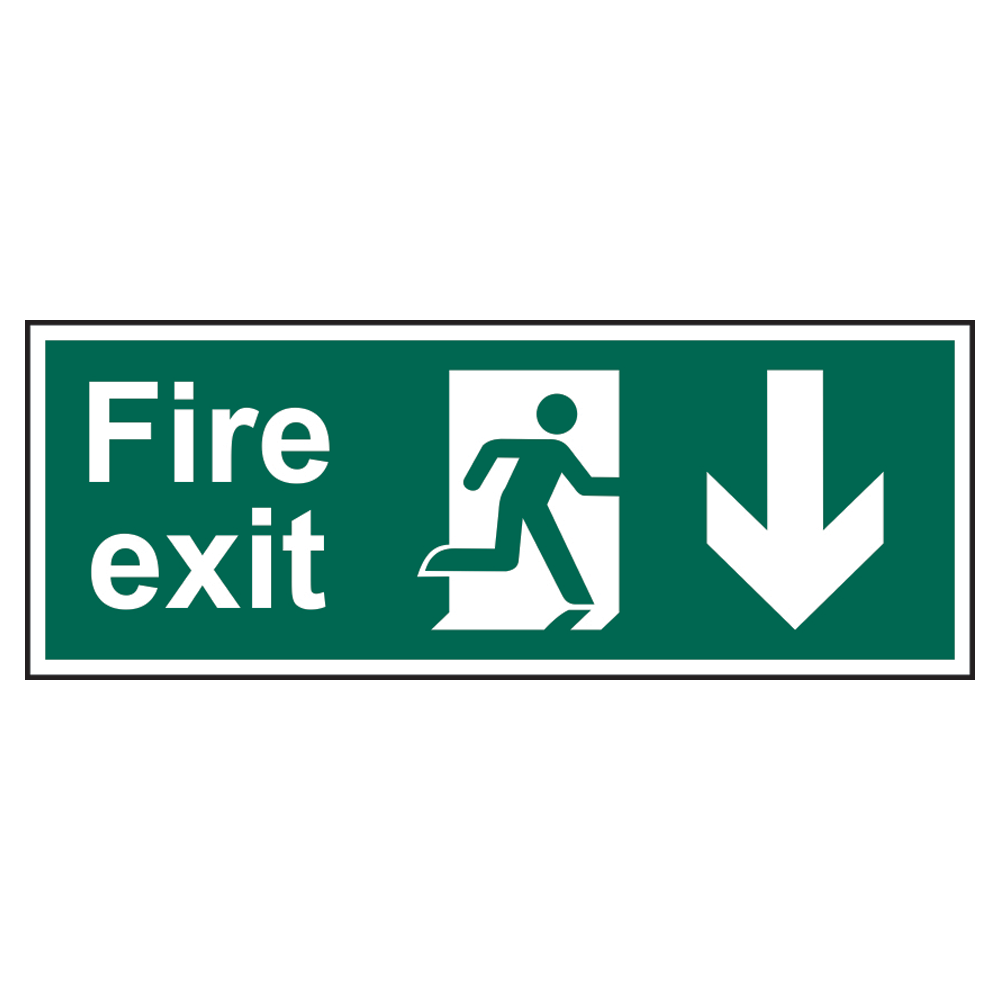 ASEC Fire Exit Arrow Direction Sign 400mm x 150mm