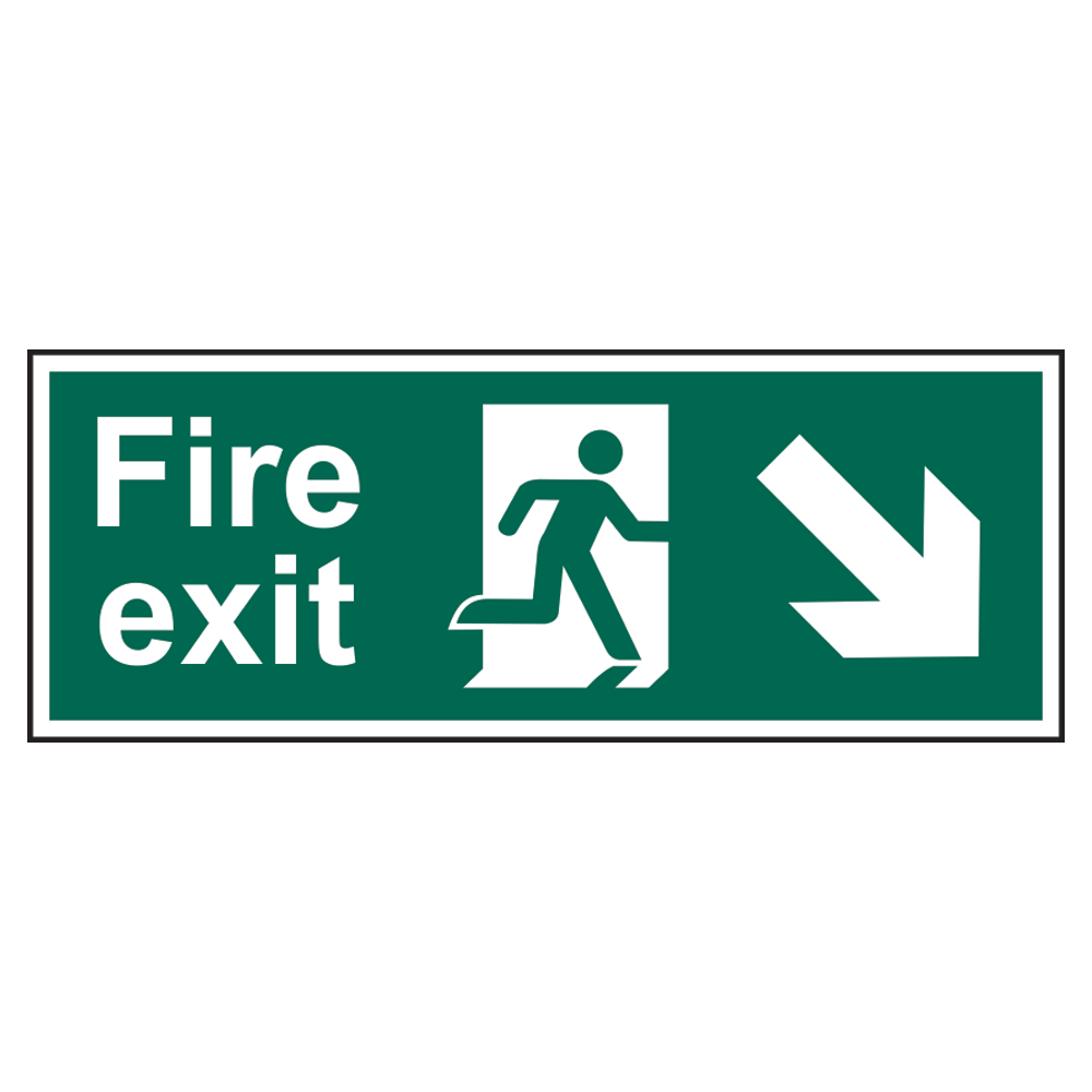 ASEC Fire Exit Arrow Direction Sign 400mm x 150mm