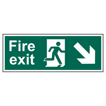 ASEC Fire Exit Arrow Direction Sign 400mm x 150mm