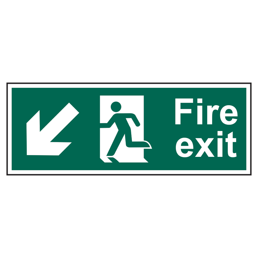 ASEC Fire Exit Arrow Direction Sign 400mm x 150mm