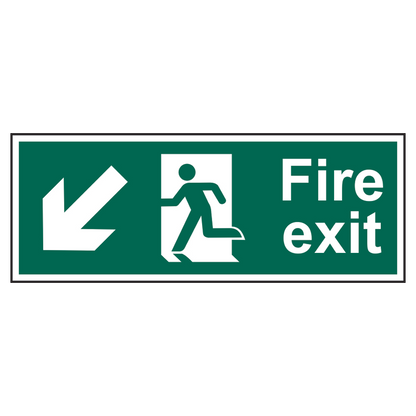 ASEC Fire Exit Arrow Direction Sign 400mm x 150mm