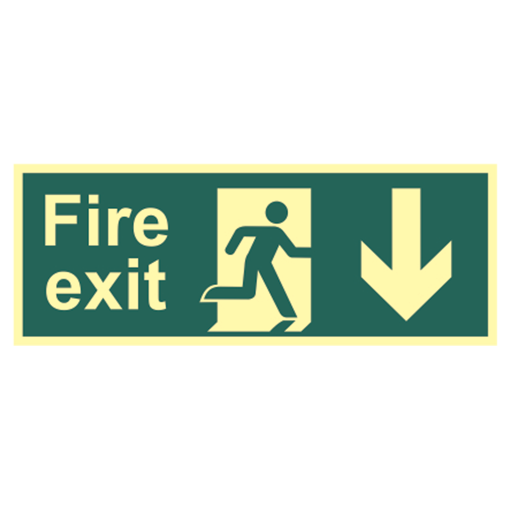 ASEC Photoluminescent Fire Exit Arrow Direction Sign 400mm x 150mm