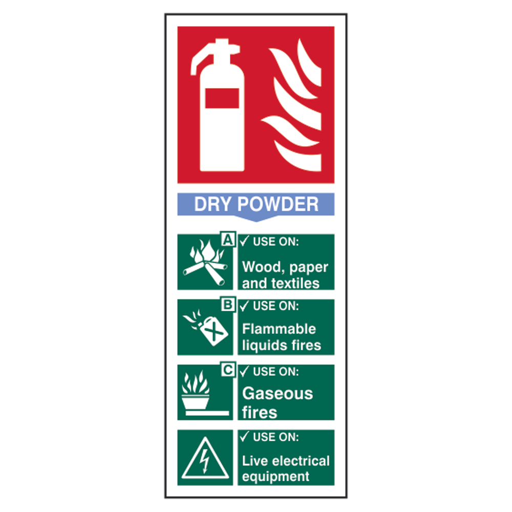 ASEC Fire Extinguisher Signs 82mm x 202mm