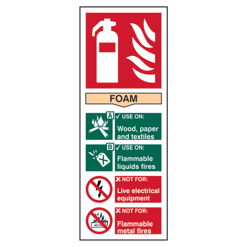 ASEC Fire Extinguisher Signs 82mm x 202mm