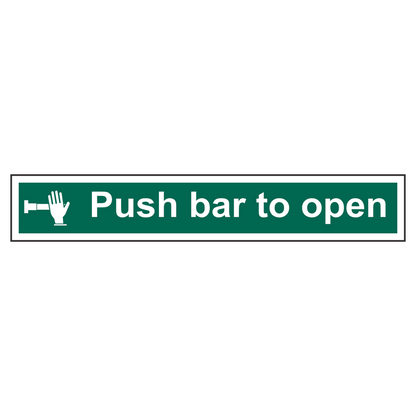 ASEC Push Bar To Open Sign 600mm x 100mm