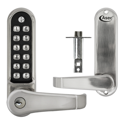 ASEC AS4300 Series Lever Operated Easy Code Change Digital Lock With Key Override & Optional Free Passage