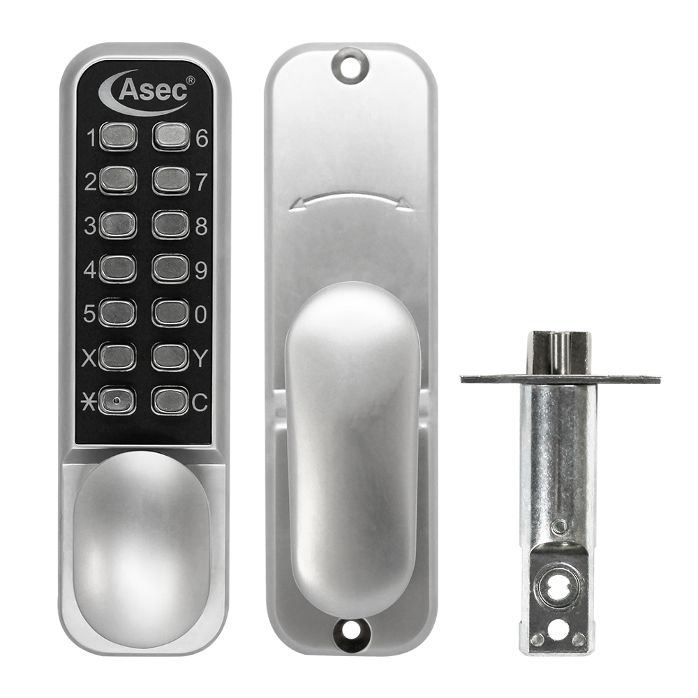 ASEC AS3300 Series Oval Knob Operated Easy Code Change Digital Lock With Optional Holdback & 60mm Latch