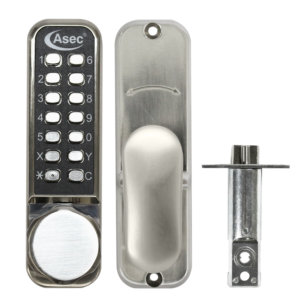 ASEC AS3300 Series Round Knob Operated Easy Code Change Digital Lock With Optional Holdback & 60mm Latch