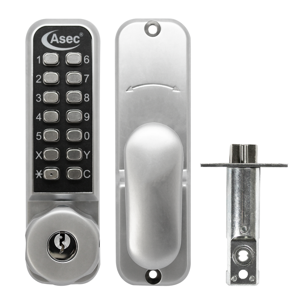 ASEC AS3300 Series Easy Code Change Digital Lock With Key Override Optional Holdback & 60mm Latch