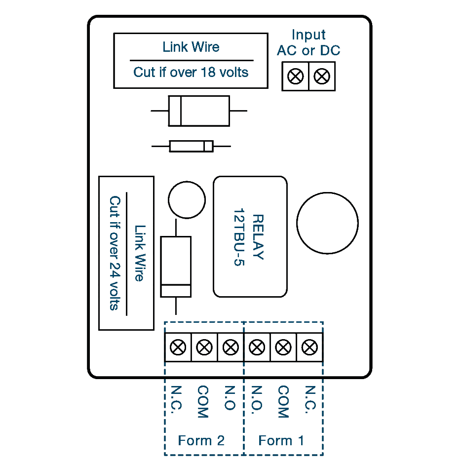 ASEC 12V/24V AC/DC Double Pole Change Over Relay