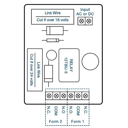 ASEC 12V/24V AC/DC Double Pole Change Over Relay