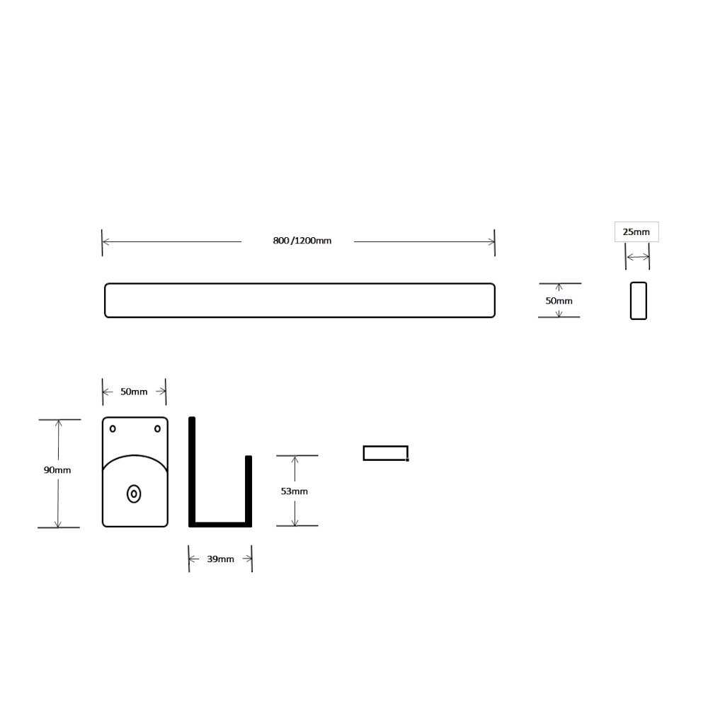 ASEC Non Locking Internal Door Bar Set