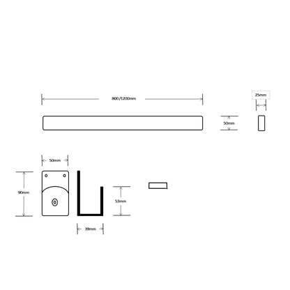 ASEC Non Locking Internal Door Bar Set