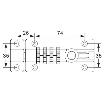 ASEC Combination Tower Bolt Black