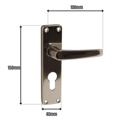 ASEC Stafford Plate Furniture Lever Euro Lock Handle