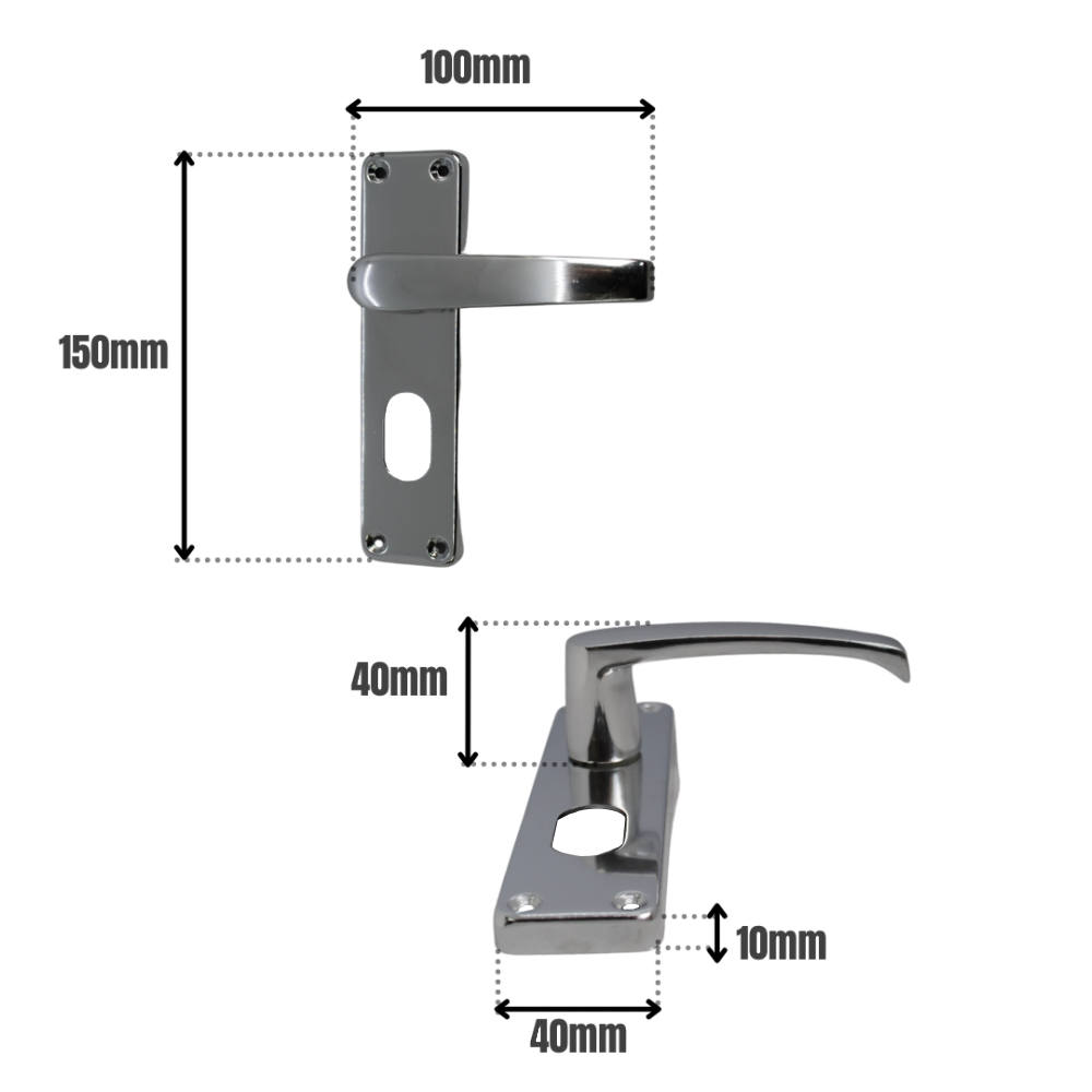 ASEC Stafford Plate Furniture Lever Oval Lock Handle