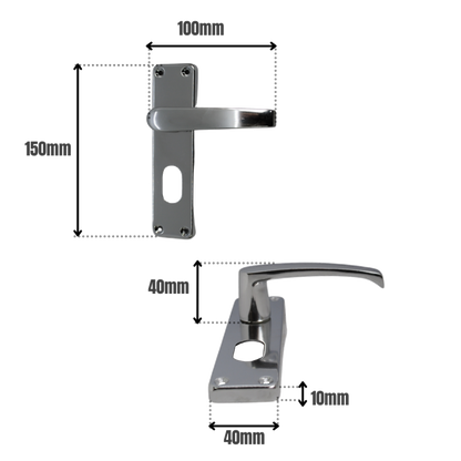 ASEC Stafford Plate Furniture Lever Oval Lock Handle