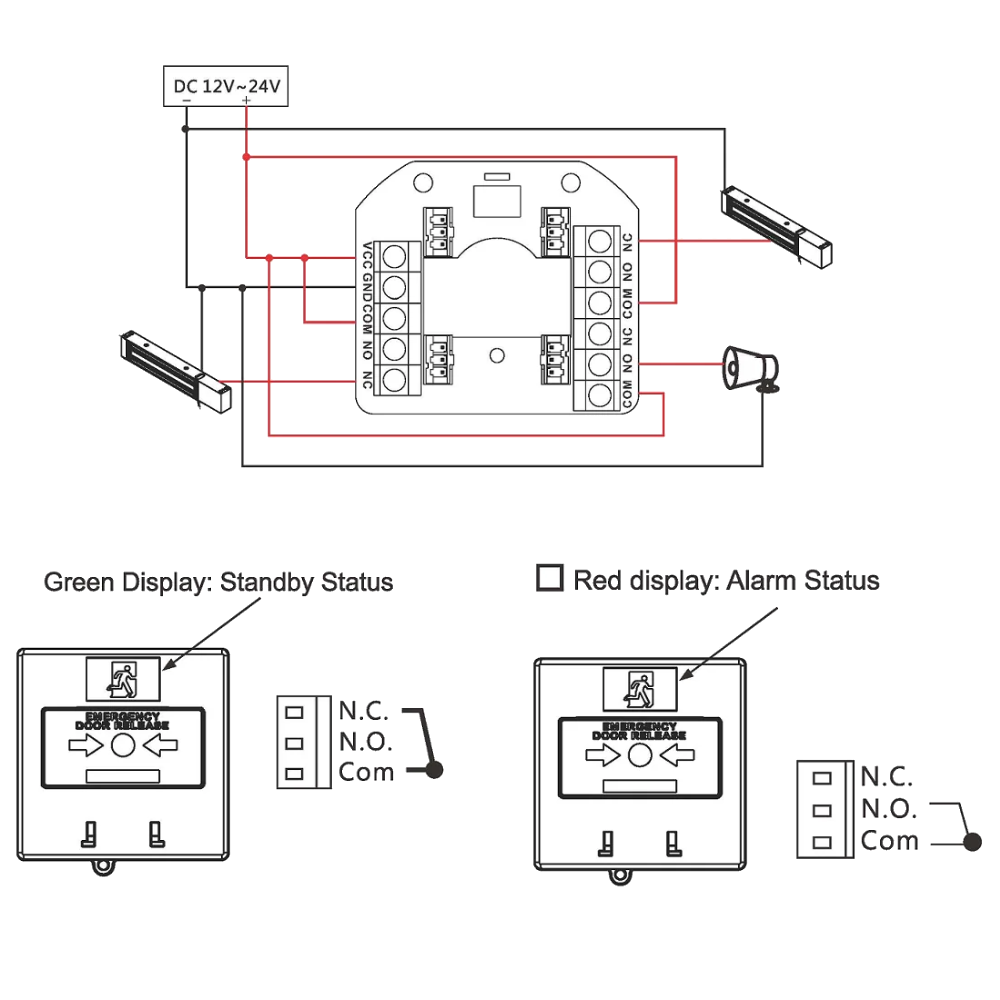 ASEC Resettable Illuminated Triple Pole Call Point With Cover Weatherproof