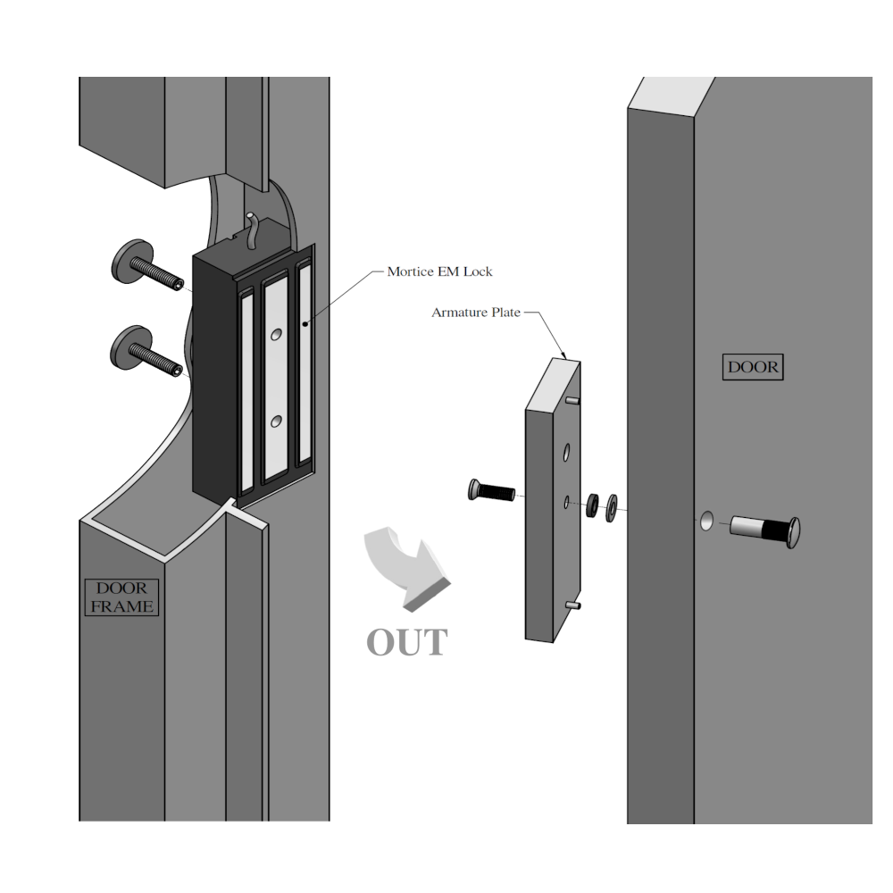 ASEC A10020M Standard Magnet Mortice Monitored To Suit AS12373 Transom Housing