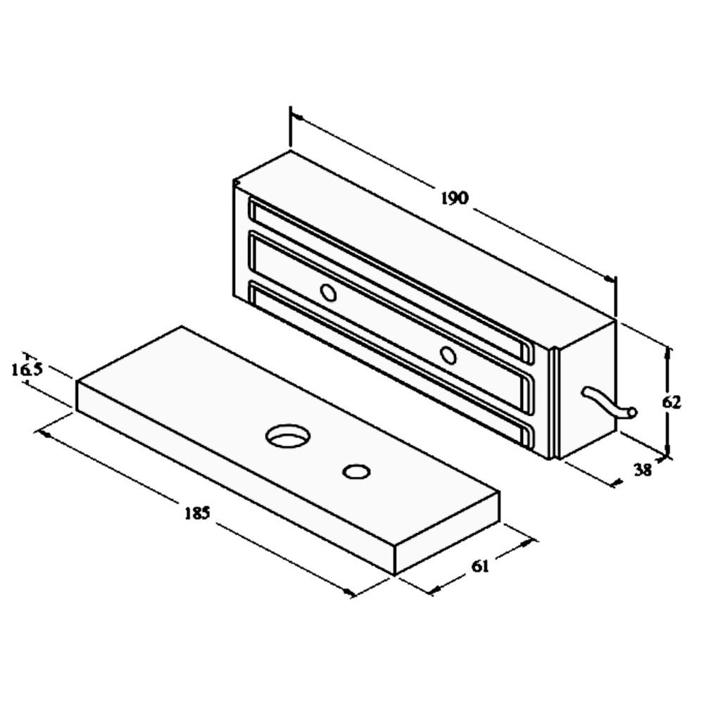 ASEC A10020M Standard Magnet Mortice Monitored To Suit AS12373 Transom Housing