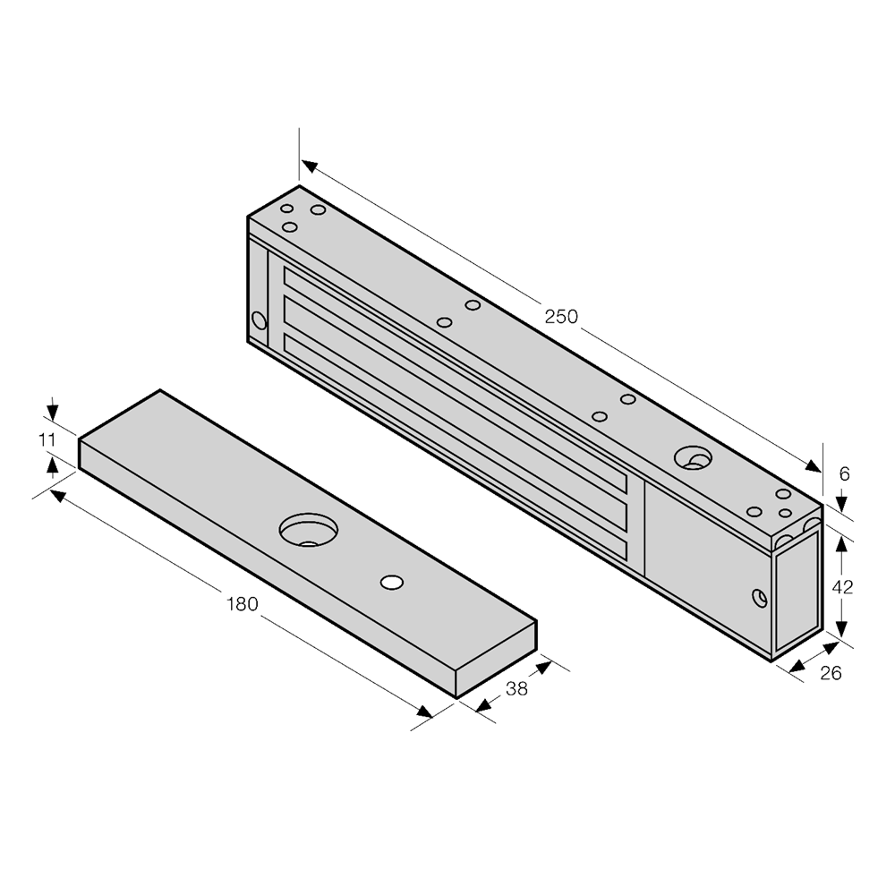 ASEC Slim Line Single Magnet With Large LED Status Light