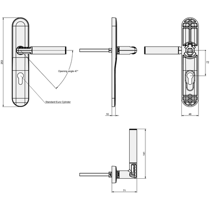 ASSA ABLOY 8832 Long Plate Codehandle Door To Suit European Mortice locks