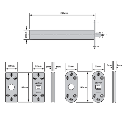 ASTRA DOOR AST4003 Narrow Door Closer Size 3