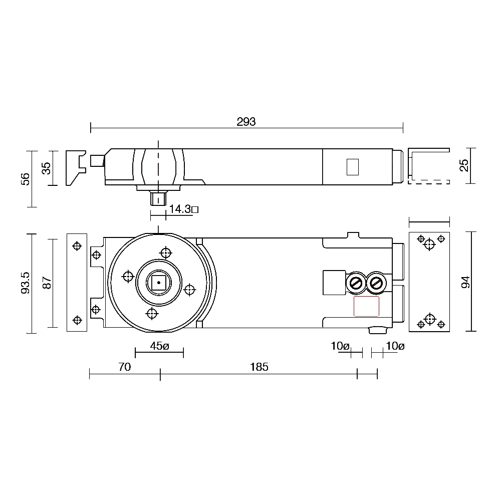 AXIM Transom Door Closer Size 2 Body Only 8802