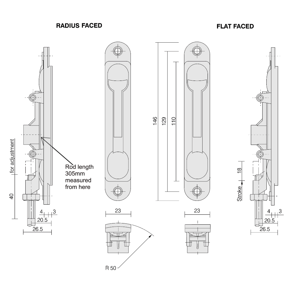 AXIM Flush Bolt FB6200 Series