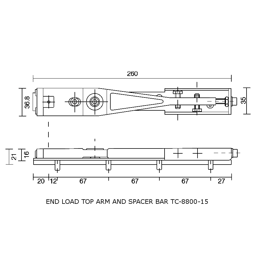 AXIM Transom Door Closer Drive Arm Assembly 8800 Series