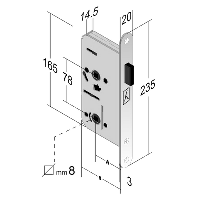 BONAITI SERRATURE DIN Standard Magnetic WC Lock