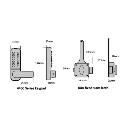 BORG LOCKS BL4409 Wooden Gate Digital Lock With Slam Latch