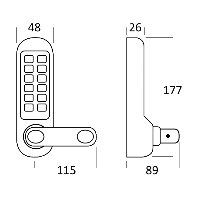 BORG LOCKS BL5003 Digital Lock With Inside Handle And Euro-Profile Lockcase