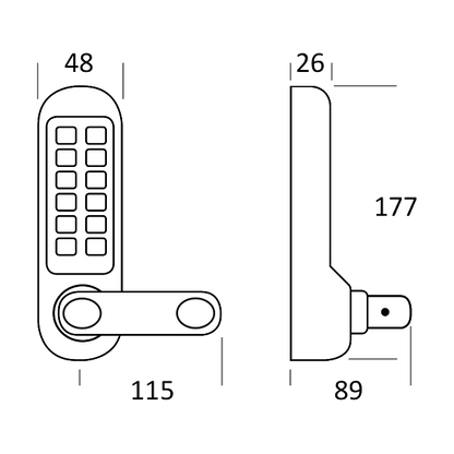 BORG LOCKS BL5003 Digital Lock With Inside Handle And Euro-Profile Lockcase