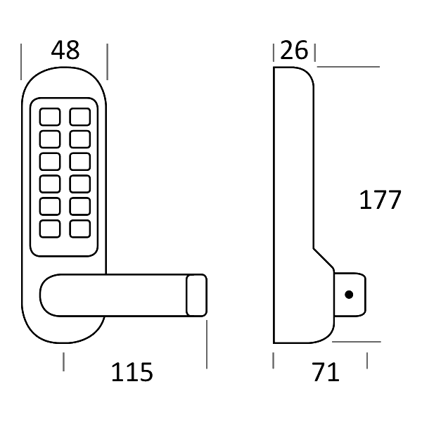 BORG LOCKS BL5401 Digital Lock With Inside Handle And 60mm Latch