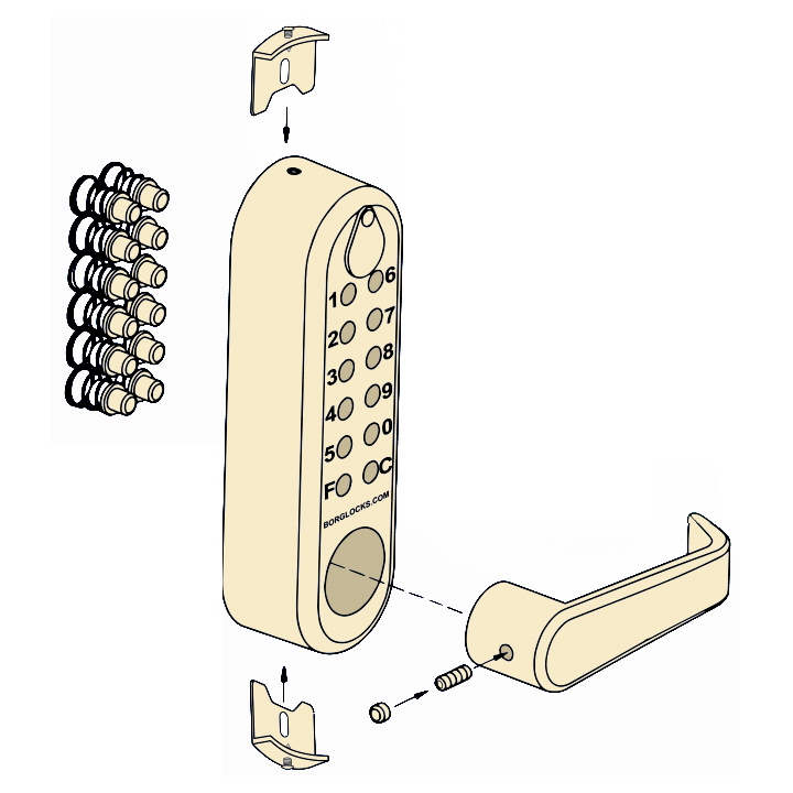 BORG LOCKS BL5400 ECP Retrofit Cu-Shield ECP Antimicrobial Digital Lock Cover