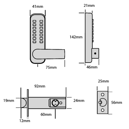 BORG LOCKS BL4441 MG Pro Marine Grade Double Sided Mortice Latch