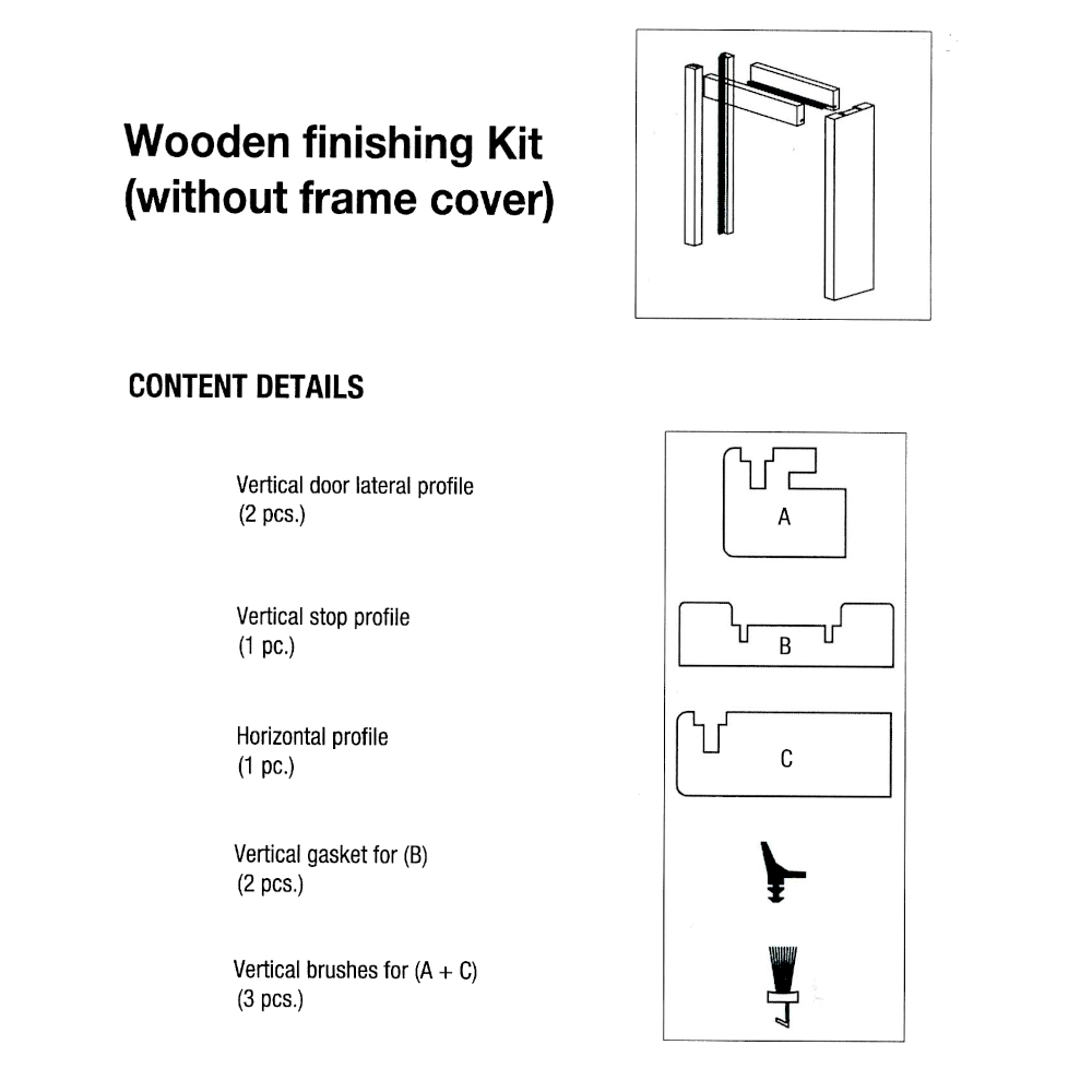 BRIO Pocket Door PS80-ARCH Architrave To Suit Opening 1000mm x 2100mm