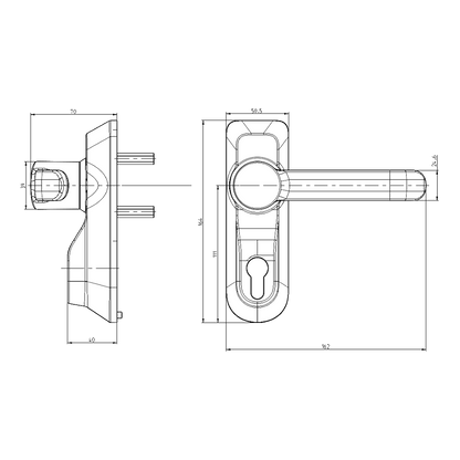 BRITON 1413ELE Lever Operated Outside Access Device