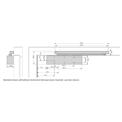 BRITON 2721BD Size 2-5 Cam Action Overhead Door Closer