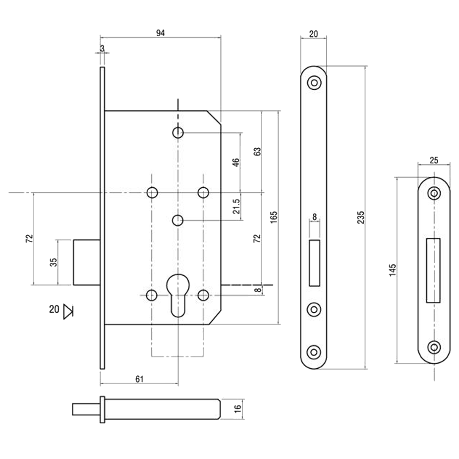 Briton 5410 DIN Euro Deadcase