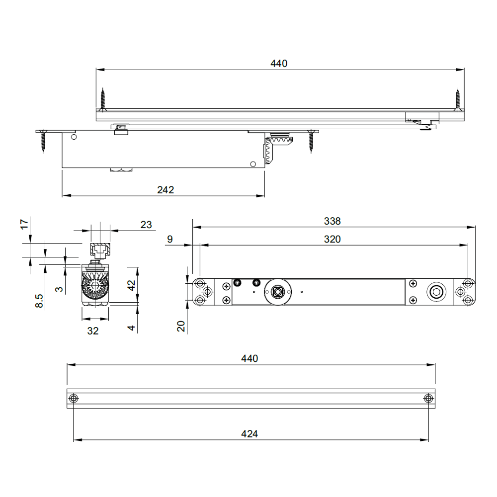 BRITON 2400 Size 2-4 Concealed Cam Action Door Closer