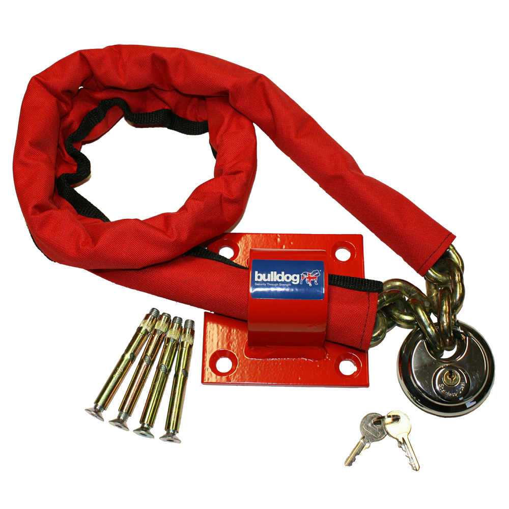 BULLDOG MC30 Chain, Padlock & Wall/Floor Anchor Kit