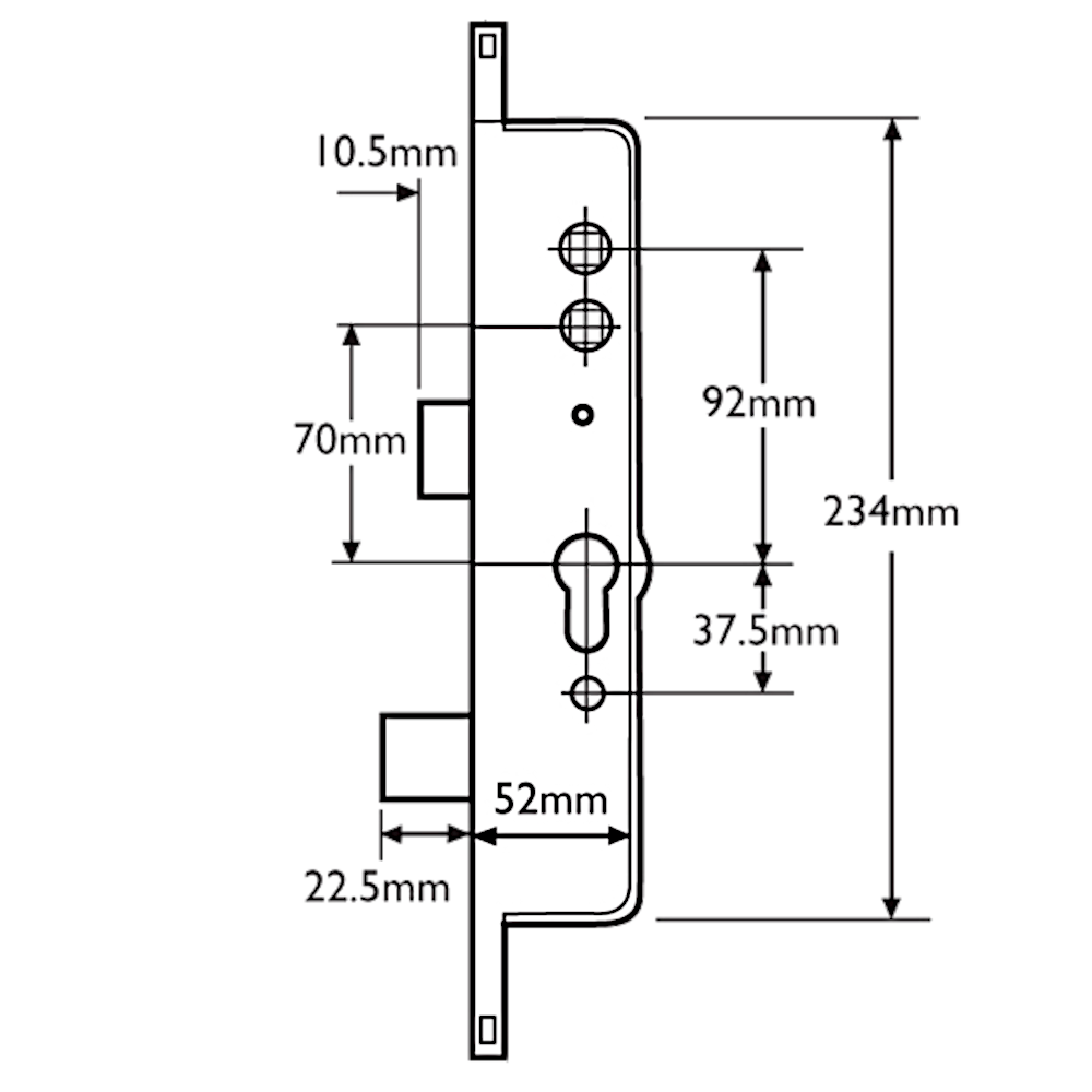 CEGO Surelock Lever Operated Latch & Deadbolt - Centre Case